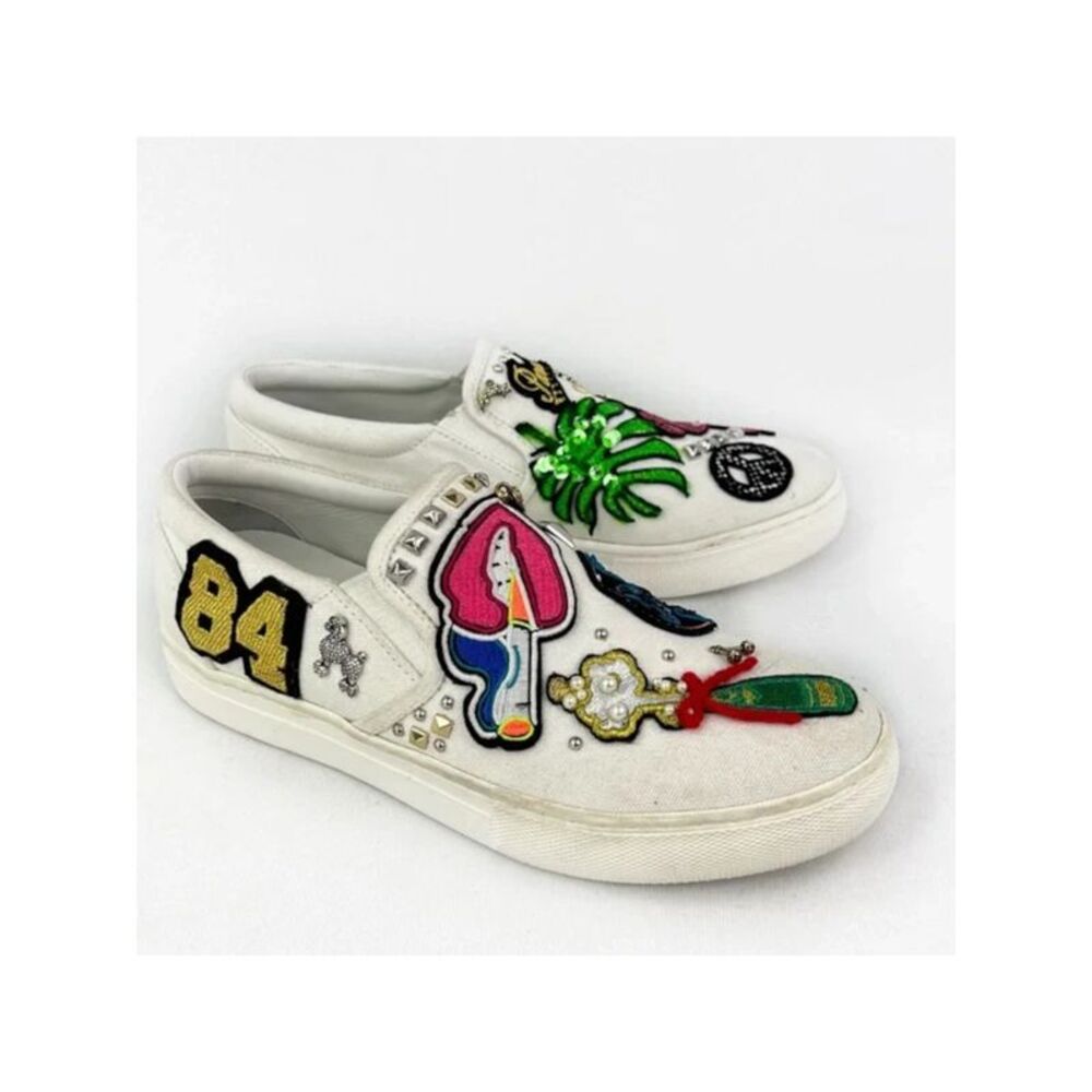 MARC JACOBS Womens White Goring Mercer Round Toe Platform Slip On Sneakers 38